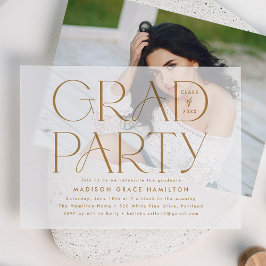 Moderne Gold Typografy Graduation Party