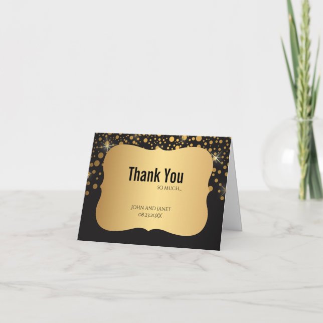 Moderne Gold- und Black-Dankeschön-Karte Dankeskarte (Vorderseite)