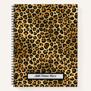 Moderne Gold- und Black Leopard-Printwerbung indiv Notizbuch