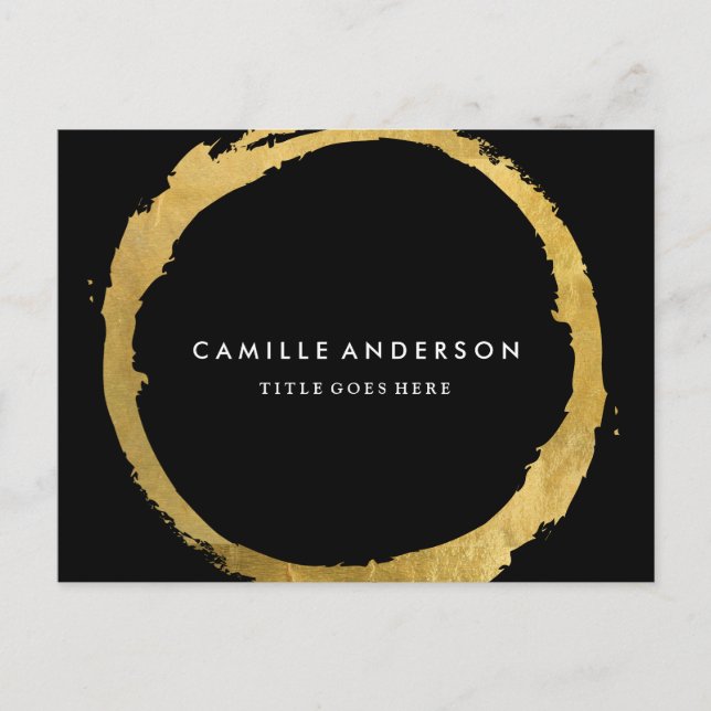 Moderne Gold- und Black Makeup Artistry Comp Card Postkarte (Vorderseite)