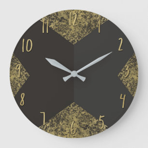Moderne Gold- und Grau-Chic Große Wanduhr
