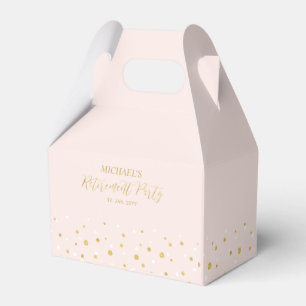Moderne Gold- und Rosa-Konfetti-Ruhestandsfeier Geschenkschachtel