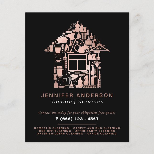 Moderne Gold- und Rose-Goldreinigung Flyer (Vorne)