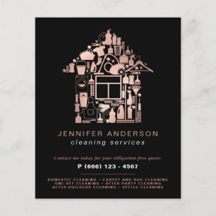 Moderne Gold- und Rose-Goldreinigung Flyer