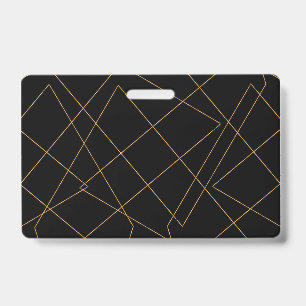 Moderne Gold- und Schwarz-Geometrie-Strich-Design Ausweis