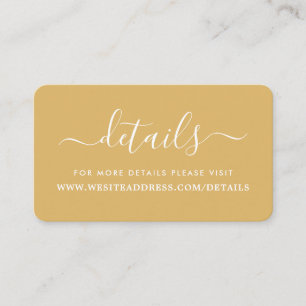 Moderne Gold- und Weiß-Einfach-Script-Details Begleitkarte