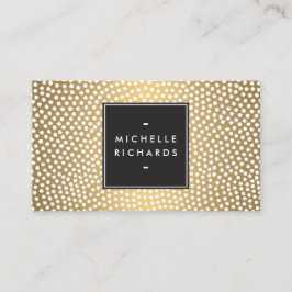 Moderne Gold- und White Confetti Dots Business Car Visitenkarte