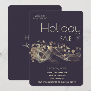 Moderne Gold Wavy Bokee Corporate Holiday Party Einladung