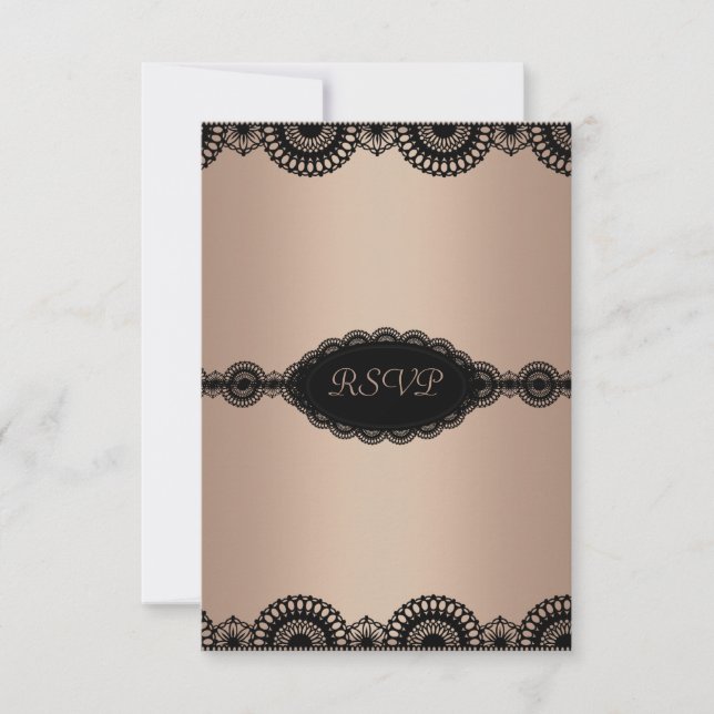 MODERNE GOLDBLACK LACE ENGAGEMENT PARTEI UAWG EINLADUNG (Vorderseite)