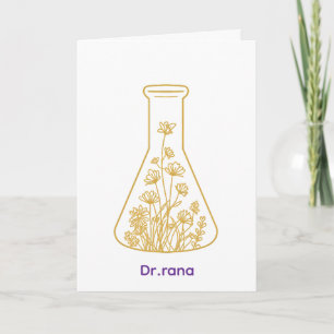 Moderne Goldchemie Flasche Blumige Kunst - Benutze Feiertagskarte
