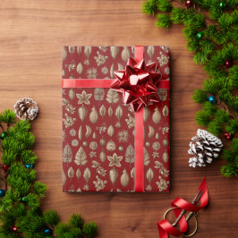 Moderne Golddekorationen für Weihnachten Geschenkpapier