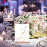 Moderne Golden Arch Wedding Table Card Number Tischnummer<br><div class="desc">Moderne Golden Arch Wedding Table Number Die modernen Golden Arch Wedding Table Kartennummern sind ideal für Hochzeiten im Frühjahr und Sommer. Die Tischnummer besticht durch klassische Typografie, elegante goldene Blätter und einen skurrilen Hochzeitsbogen aus Goldpolka-Punkten. Die Namen der Braut und des Bräutigams sind am Ende des Schildes und am Hochzeitstag....</div>