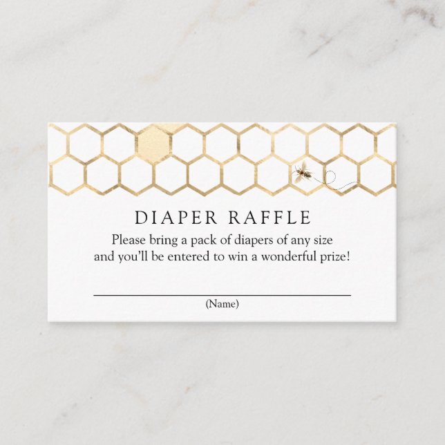 Moderne Golden Bee Diaper Raffelingkarte Begleitkarte (Vorderseite)