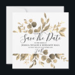 Moderne Golden Garden Blätter Hochzeit Save The Date<br><div class="desc">Moderne Golden Garden Blätter Hochzeitssache Sichern Sie sich das Datum In unserem Shop für die passende Einladung,  UAWG und mehr.</div>