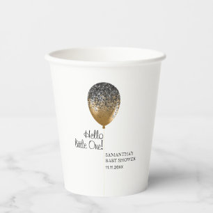 Moderne Goldene Ballon-Baby-Party Pappbecher