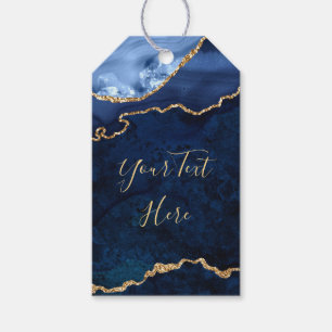 Moderne Goldene Blaue Marmor Achat Dankeschön Gesc Geschenkanhänger