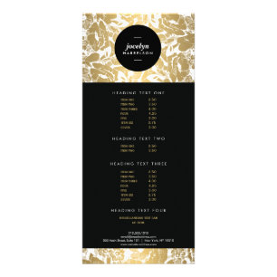Moderne Goldene Blumen Schwarzer Kreis II Rack Car Werbekarte
