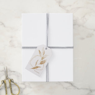 Moderne Goldene Botanische Blatt-Brautjungfer-Gesc Geschenkanhänger
