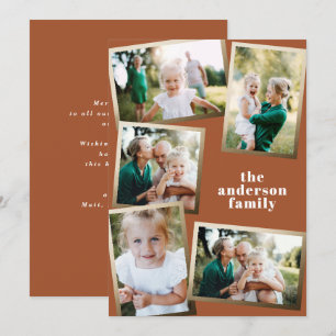 Moderne goldene Familienferienkarte mit mehreren F