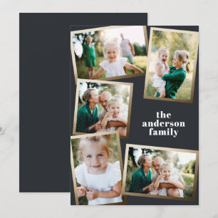 Moderne goldene Familienferienkarte mit mehreren F