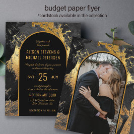 Moderne goldene FOTO Hochzeit Einladung Flyer