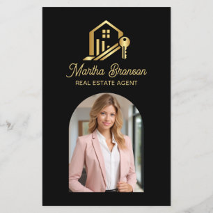 Moderne Goldene Hausschlüssel Immobilienmakler Flyer