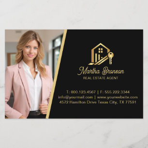 Moderne Goldene Hausschlüssel Immobilienmakler Flyer