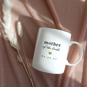 Moderne goldene Herz-Mutter-der-Braut-Hochzeitsges Kaffeetasse