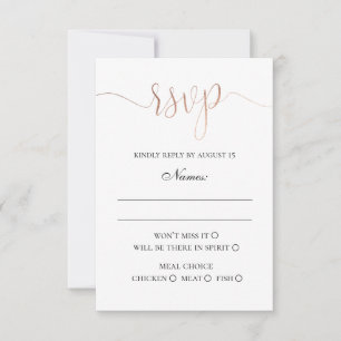 Moderne goldene Hochzeit. Elegant einfache Minimal RSVP Karte