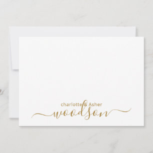 Moderne Goldene Namenskarten mit Monogramm Mitteilungskarte