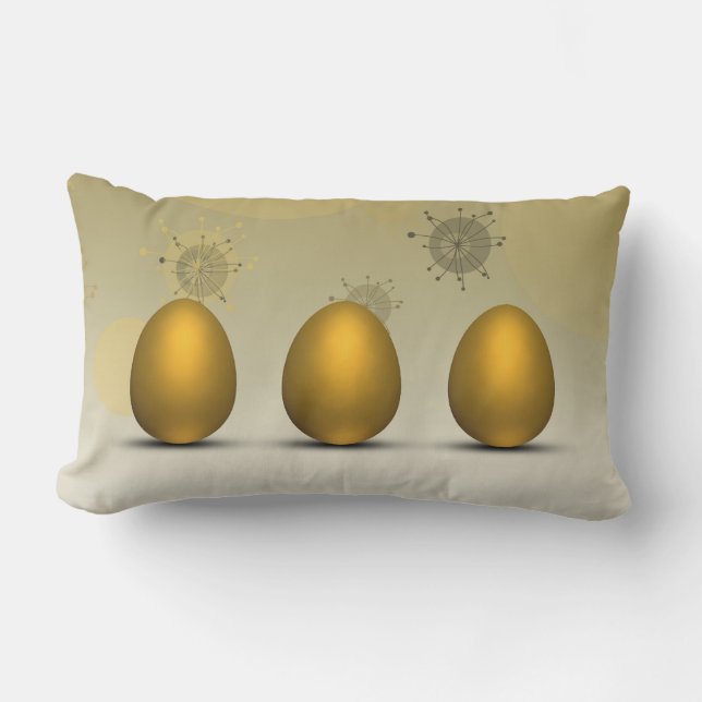 Moderne goldene Ostereier Lendenkissen (Vorderseite)