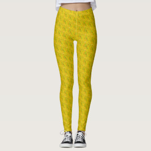 Moderne goldene Palmgelbe Blumengestaltung Leggings