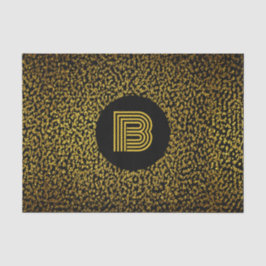 Moderne goldene Punkte in Monogramm schwarz Seidenpapier