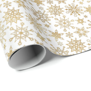 Moderne goldene Schneeflocken Weihnachtsfeiertage Geschenkpapier
