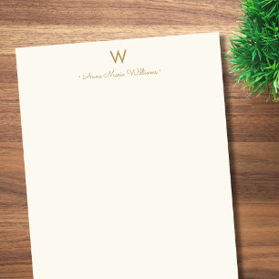 Moderne Goldene Schreibschrift-Monogramm Notizblock