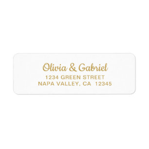 Moderne goldene Schrift. White Wedding Rücksendead