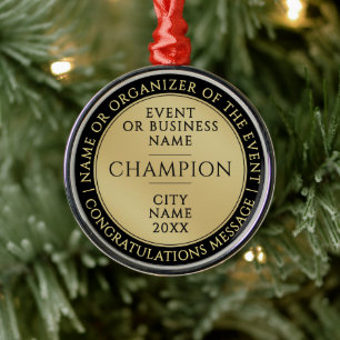 Moderne Goldene Schwarze Champion Medal Geschäftsp Ornament Aus Metall