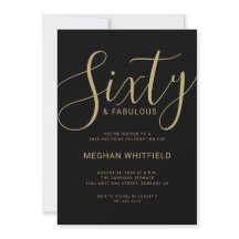 Moderne goldene schwarze Sixty Schrift 60. Geburts