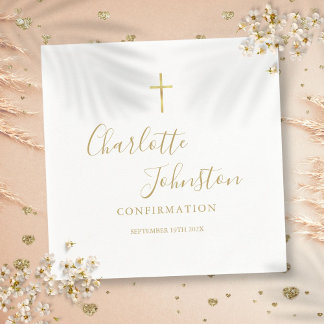 Moderne Goldene Signaturskriptbestätigung Serviette