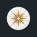 Moderne Goldene Sternexplosion des Mittelalters Magnet<br><div class="desc">Modernes, inspiriertes Design aus der Mitte des Jahrhunderts mit Vintager Retro-Gold-Sternexplosion als Schwerpunkt, ergänzt durch moderne Sternexplosion-Designelemente. Einfache, saubere Sternexplosion in einer gold-weißen Farbpalette. Ein Entwurf einer koordinierenden Sammlung. Als Vorlage konzipiert, können Sie Ihr eigenes benutzerdefiniertes Design erstellen, indem Sie die angegebenen Felder verwenden, oder mit der Schaltfläche "Nachricht" können...</div>