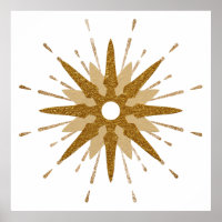 Moderne Goldene Sternexplosion Kunst, Dichtung und