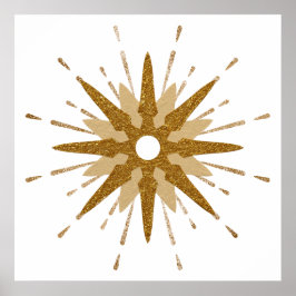 Moderne Goldene Sternexplosion Kunst, Dichtung und Poster
