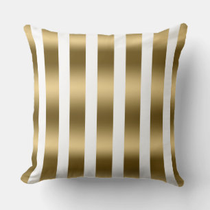 Moderne goldene Streifen Muster weißer Hintergrund Kissen