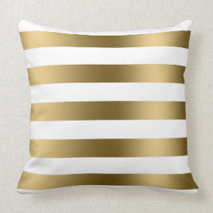 Moderne goldene Streifen weißer Hintergrund Kissen