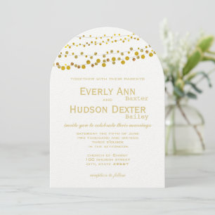 Moderne goldene Tones Garland Hochzeit Einladung