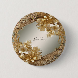 Moderne goldene verzierte Blumenknöpfe Button