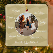 Moderne goldene Weihnachtswünsche Familienfoto