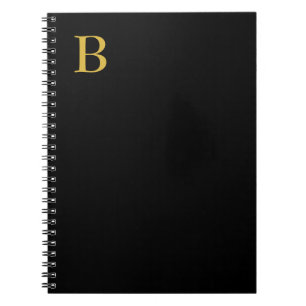 Moderne Goldfarbene Monogramm-Initiale mit Namen Notizblock