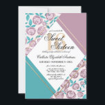 Moderne goldfarbene rosa Blume Wasserfarbe Süß 16 Einladung<br><div class="desc">Dieses moderne und elegante 16 . Geburtstag Geburtstagsfest lädt zu einem stilvollen und stilvollen Event ein. Die handbemalten rosa, violett lila Blätter und Rose sind aquamarin grün, die Imitats, aquamarinen, rosa, violett und lila Dreieckecken. Die goldenen Diamantenrahmen sind in einem schlichten, weißen Hintergrund bedruckt. Es ist künstlerisch, einzigartig, hübsch, zeitgemäß...</div>
