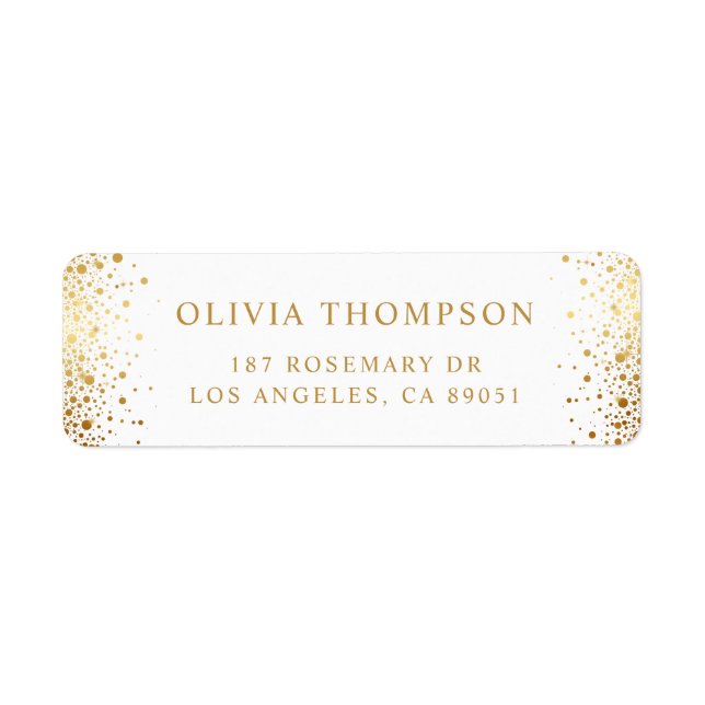 Moderne Goldfoil Confetti Dots White Wedding (Vorne)
